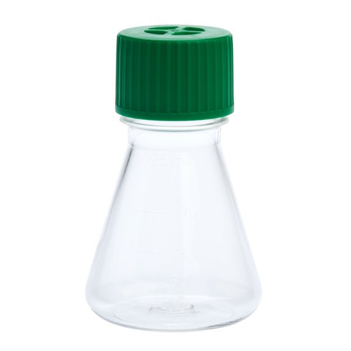 [GEN - CT229801] 125ml erlenmeyer flask with vent cap and plain bottom petg rnase and dnase free individually wrapped sterile