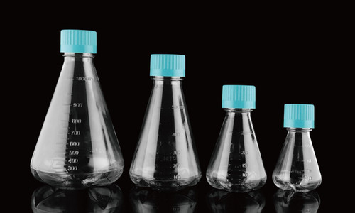 [GEN - NST-783211] 500ml erlenmeyer flask vent cap baffled bottom polycarbonate sterile 