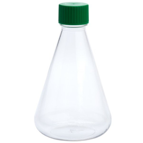 [GEN - CT229812] 1000ml erlenmeyer flask with solid cap and plain bottom petg rnase and dnase free individually wrapped sterile 