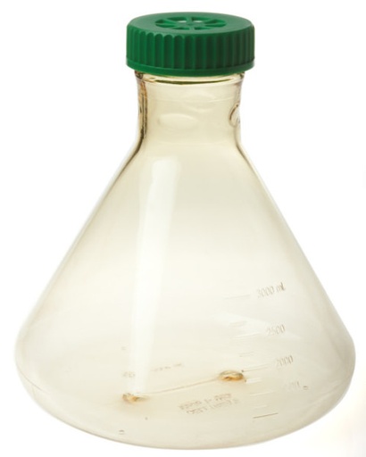 [GEN - CT229870] 3l fernbach flask with plain bottom and vented cap for mammalian suspension cultures yeast and bacterial cultures rnase and dnase free individually wrapped sterile 
