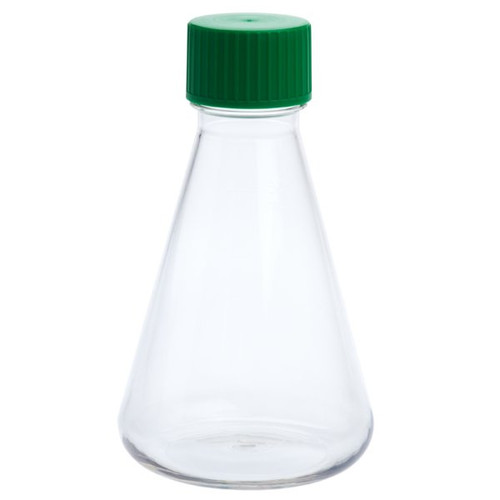 [GEN - CT229808] 500ml erlenmeyer flask with solid cap and plain bottom petg rnase and dnase free individually wrapped sterile
