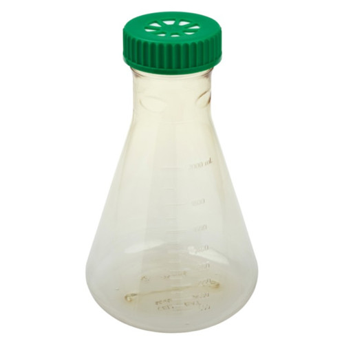 [GEN - CT229850] 2l polycarbonate erlenmeyer flask with plain bottom and vented cap for mammalian suspension cultures yeast and bacterial cultures rnase and dnase free individually wrapped sterile