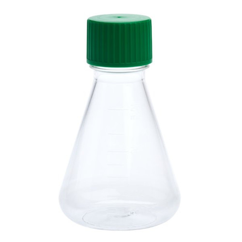 [GEN - CT229804] 250ml erlenmeyer flask with solid cap and plain bottom petg rnase and dnase free individually wrapped sterile 